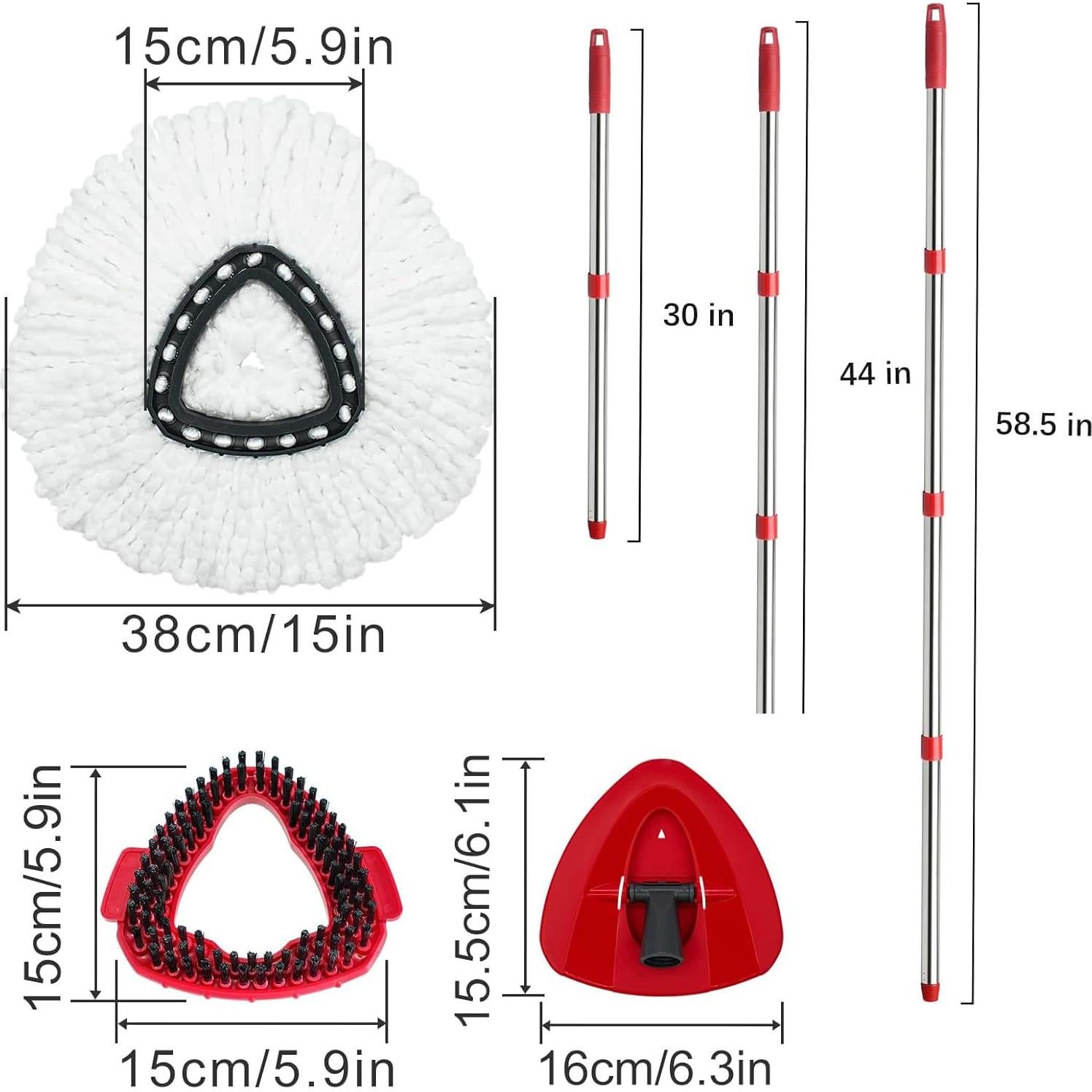 Cabeza de Mop Giratorio O-Cedar + Mango Ajustable 76-150 cm