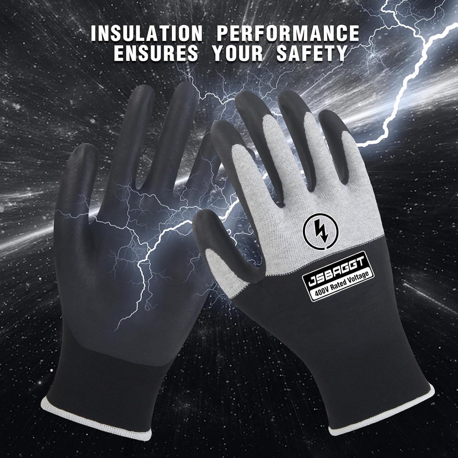 Guantes de Electricista Aislantes JSBAGGT 400V Antideslizantes