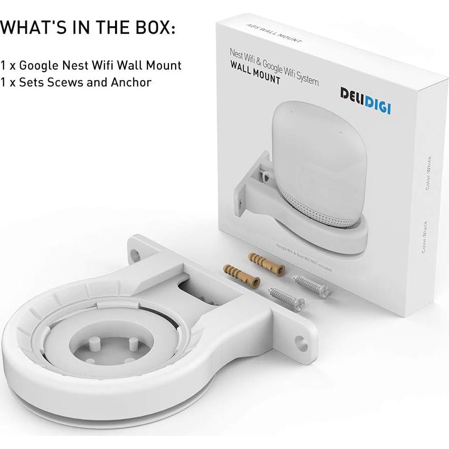 Soporte de Pared Delidigi para Google Nest WiFi - Blanco