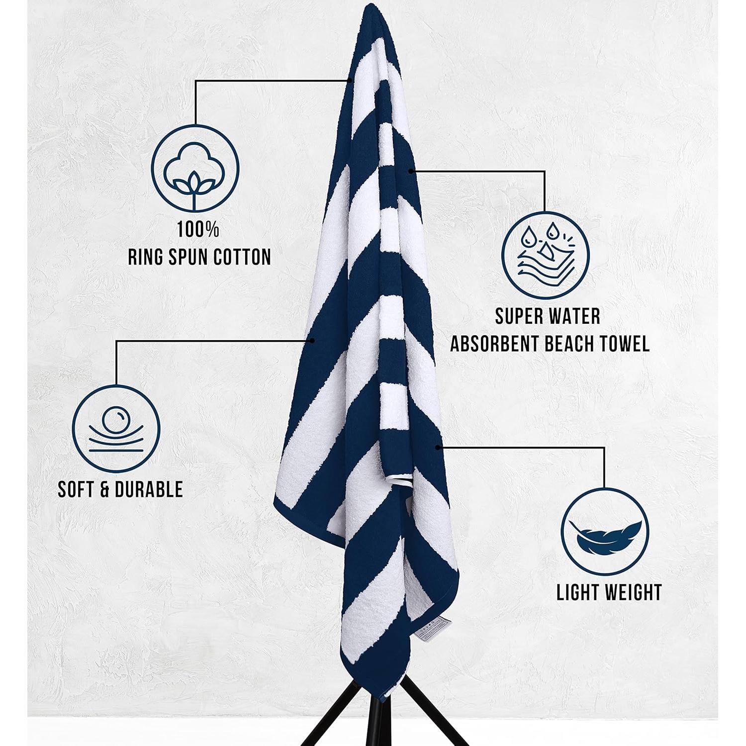 Toallas de Playa Utopia - Paquete de 4 Rayas Cabana 76x152 cm