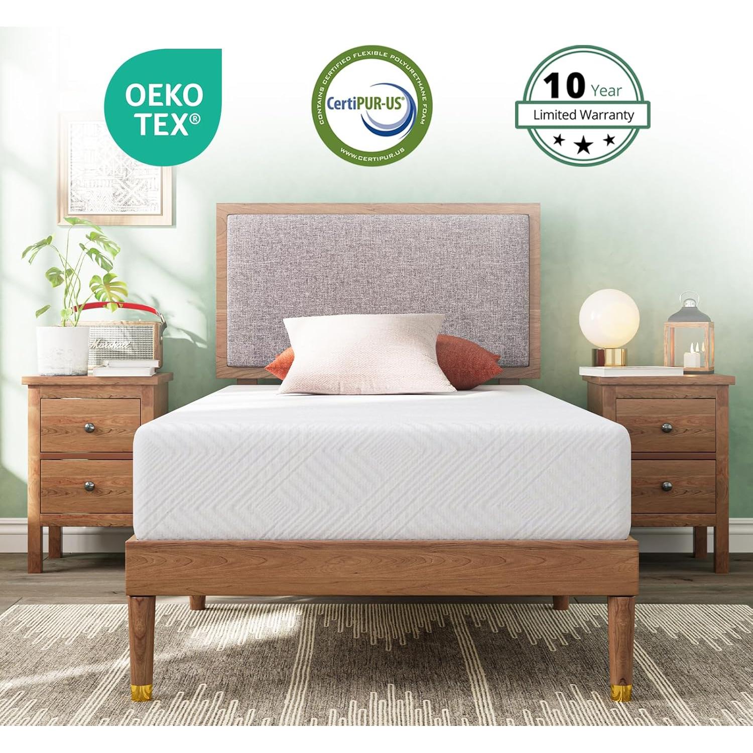 Colchón Twin Dyonery Espuma Viscoelástica 20 cm Gel Té Verde