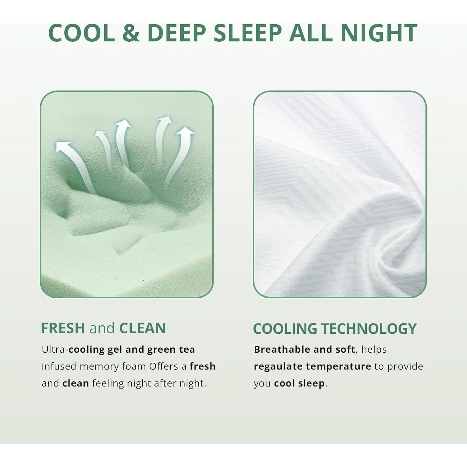 Colchón Twin Dyonery Espuma Viscoelástica 20 cm Gel Té Verde