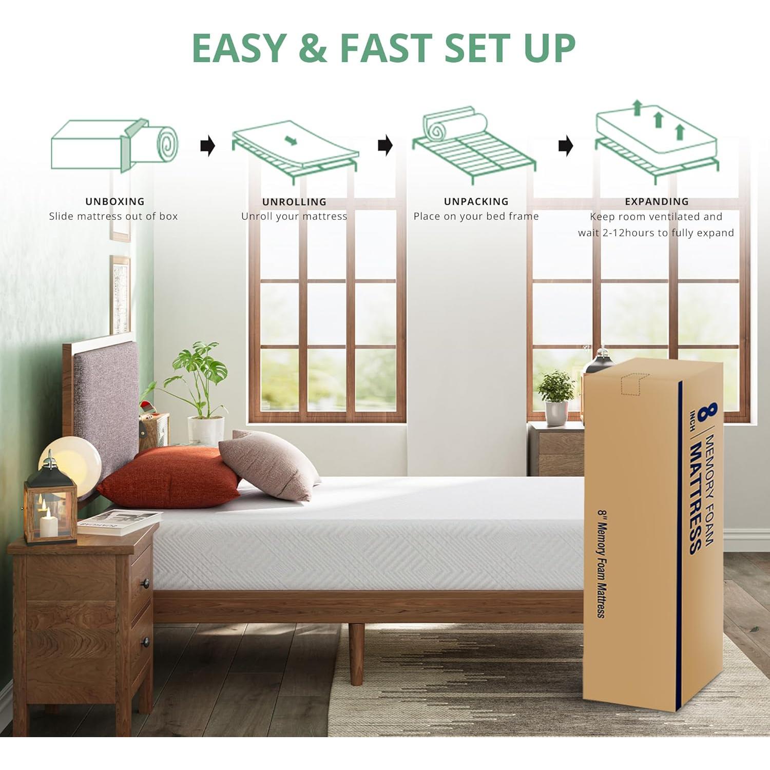 Colchón Twin Dyonery Espuma Viscoelástica 20 cm Gel Té Verde