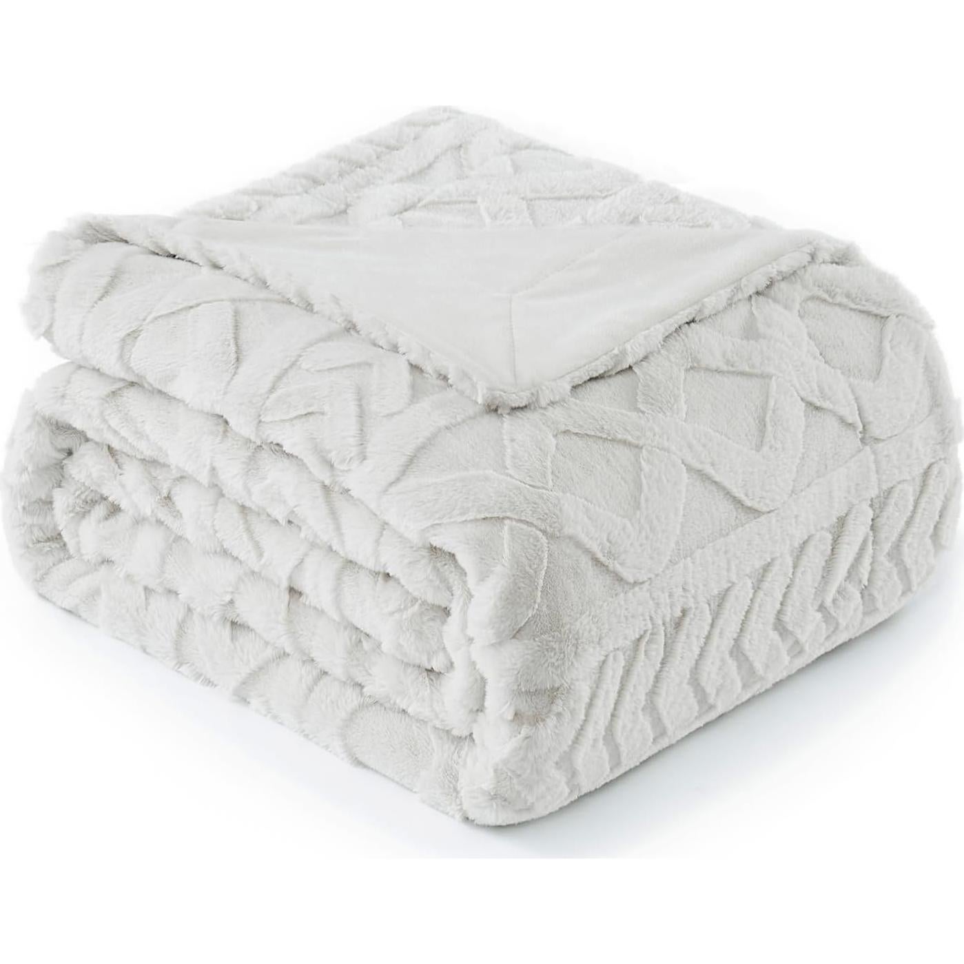 Manta de Piel Sintética Cozy Bliss 127x152cm Beige Suave