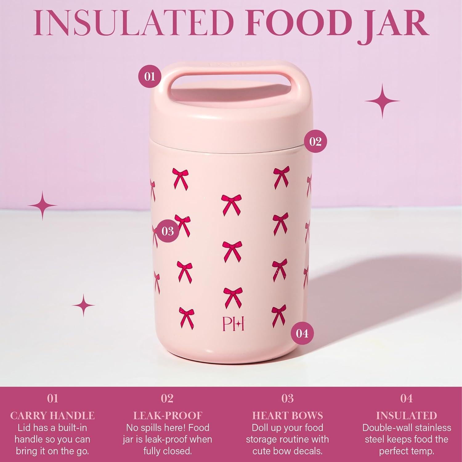 Tarro de Comida Aislado Paris Hilton 0.45L Rosa con Lazos