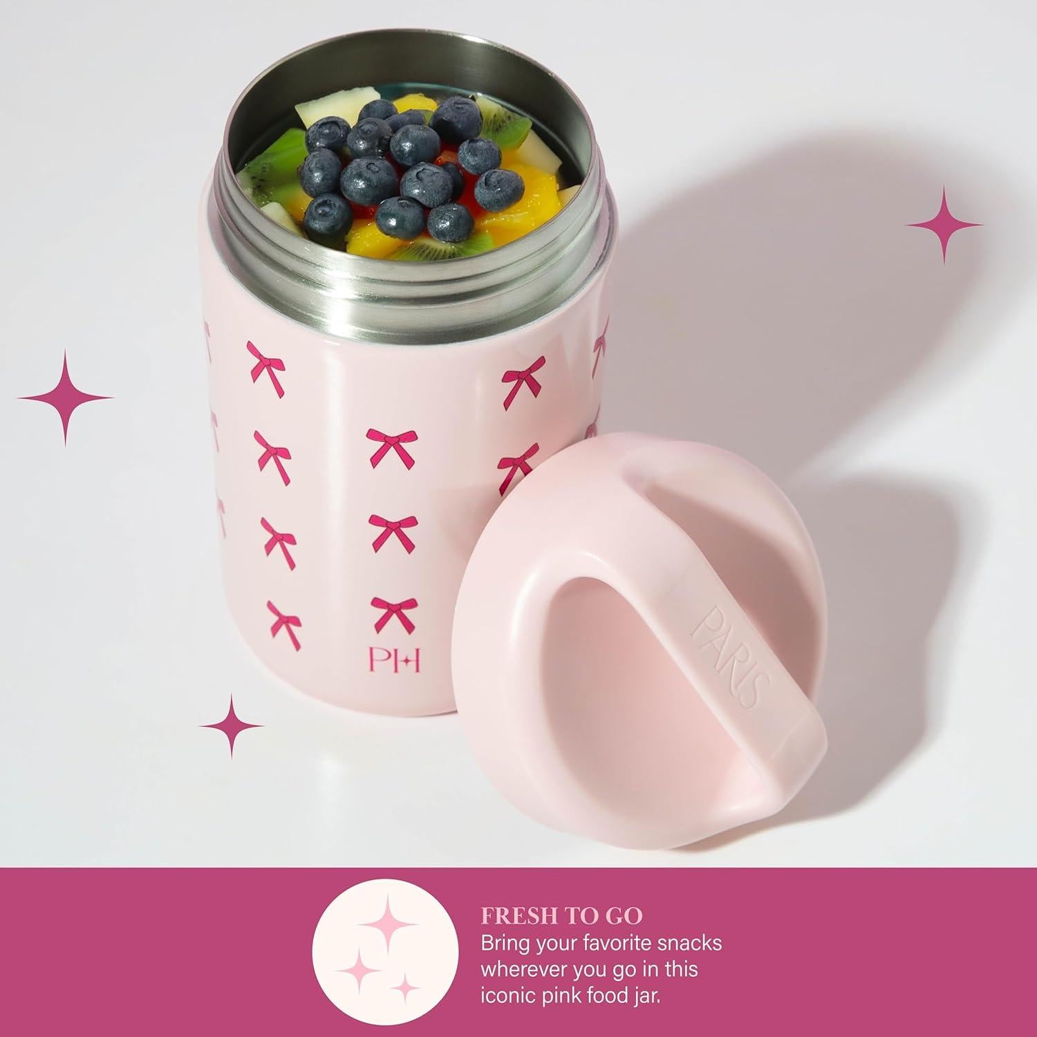 Tarro de Comida Aislado Paris Hilton 0.45L Rosa con Lazos