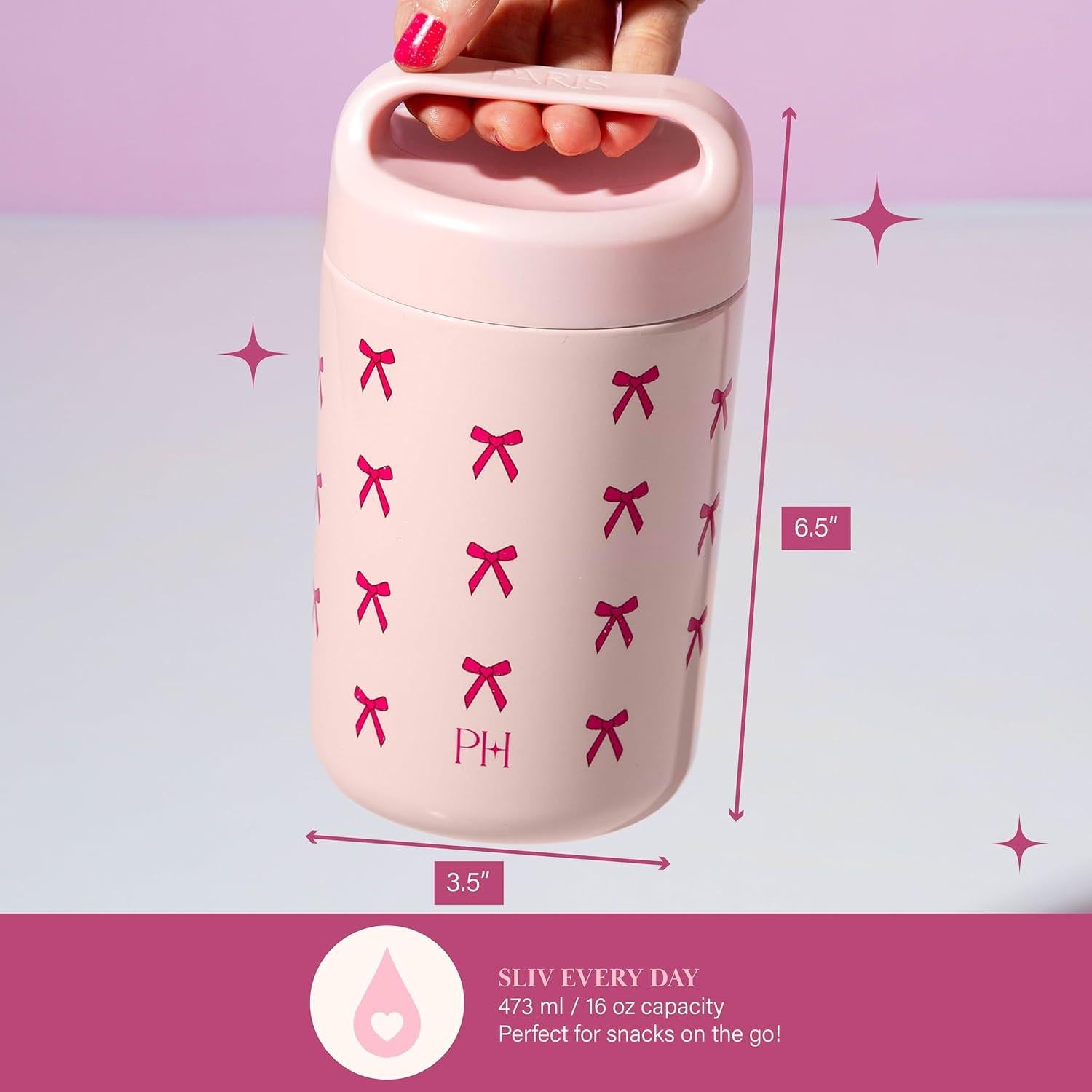 Tarro de Comida Aislado Paris Hilton 0.45L Rosa con Lazos