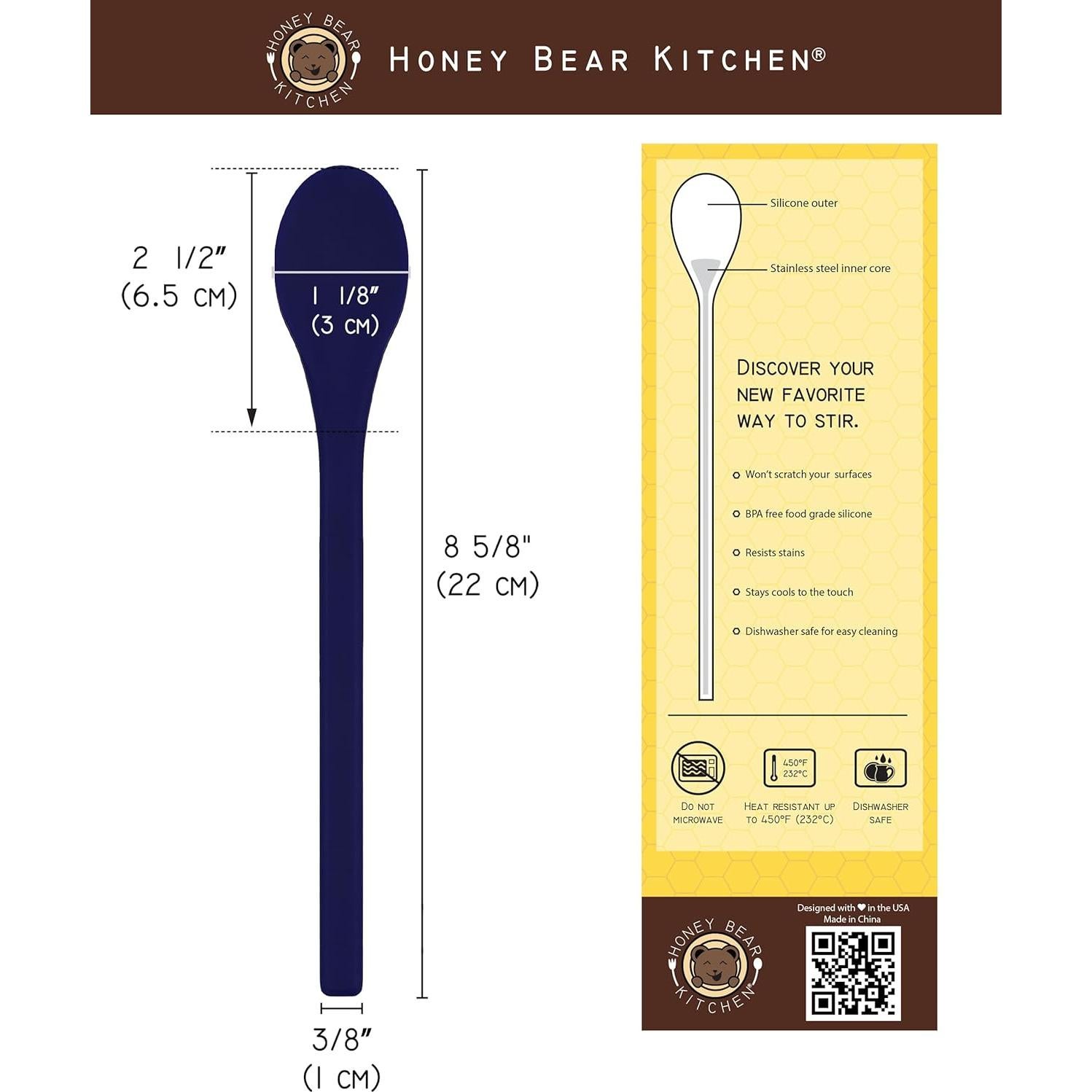 Revolvers de Silicona Honey Bear Kitchen Set de 2 Oso Negro