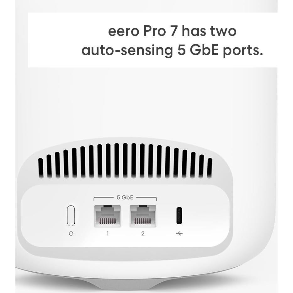 Amazon eero Pro 7 (1-pack) with Amazon eero Outdoor 7 (1-pack) mesh wifi system