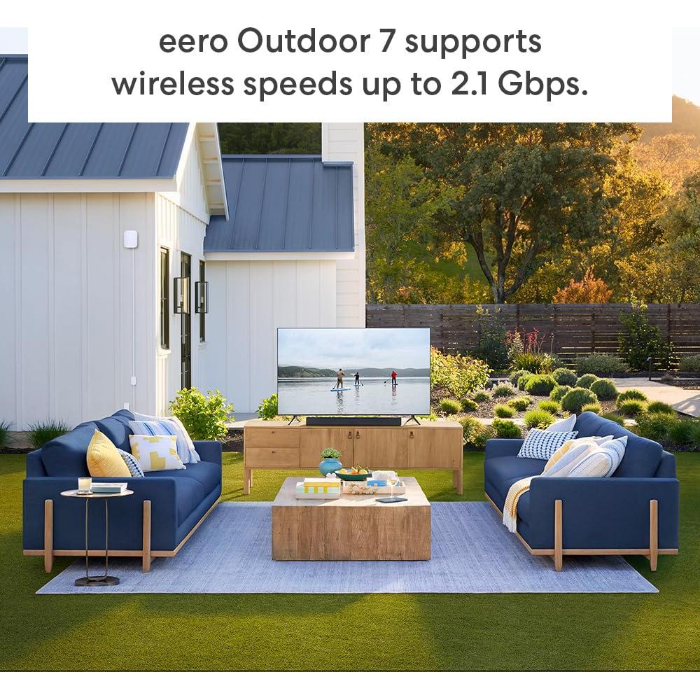 Amazon eero Pro 7 (1-pack) with Amazon eero Outdoor 7 (1-pack) mesh wifi system