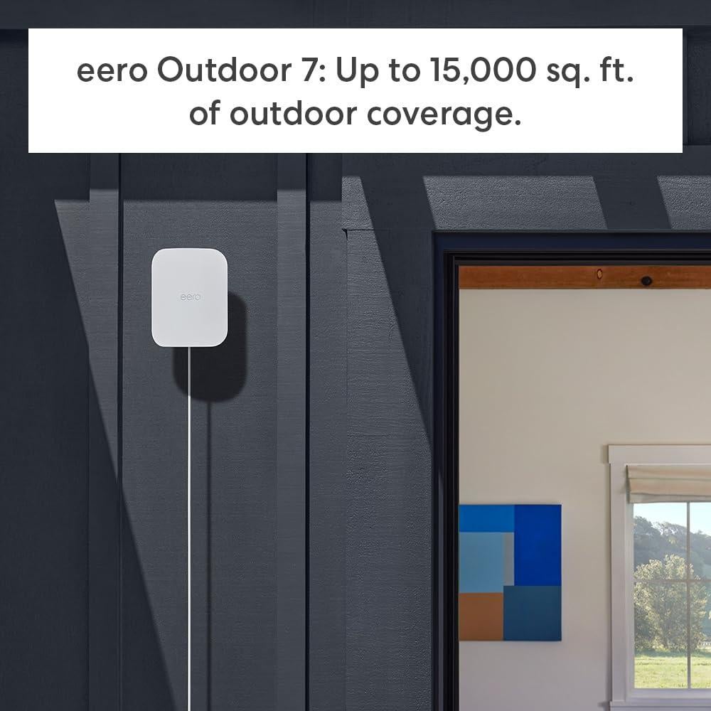 Amazon eero Pro 7 (1-pack) with Amazon eero Outdoor 7 (1-pack) mesh wifi system
