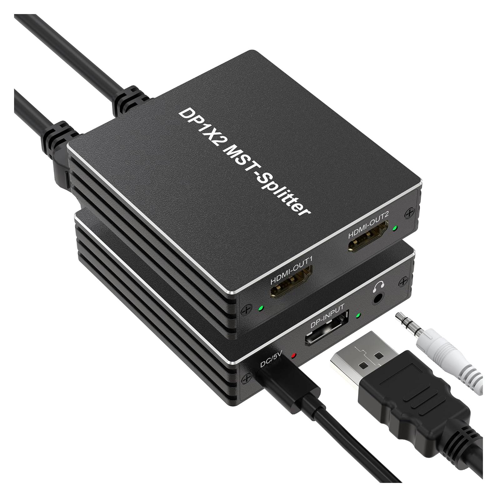 Divisor DisplayPort a 2 HDMI 4K 60Hz Pubiohs - Multitarea