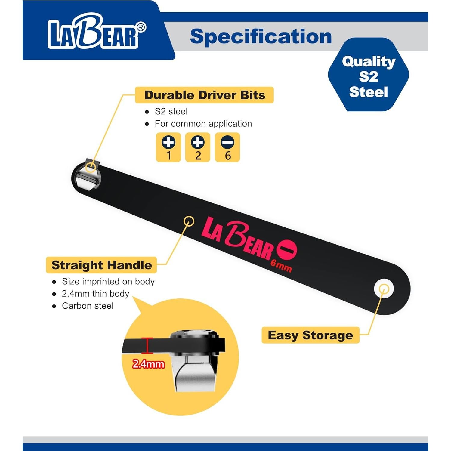 Juego de Destornilladores LABEAR Ultra Bajo Offset 3 Piezas