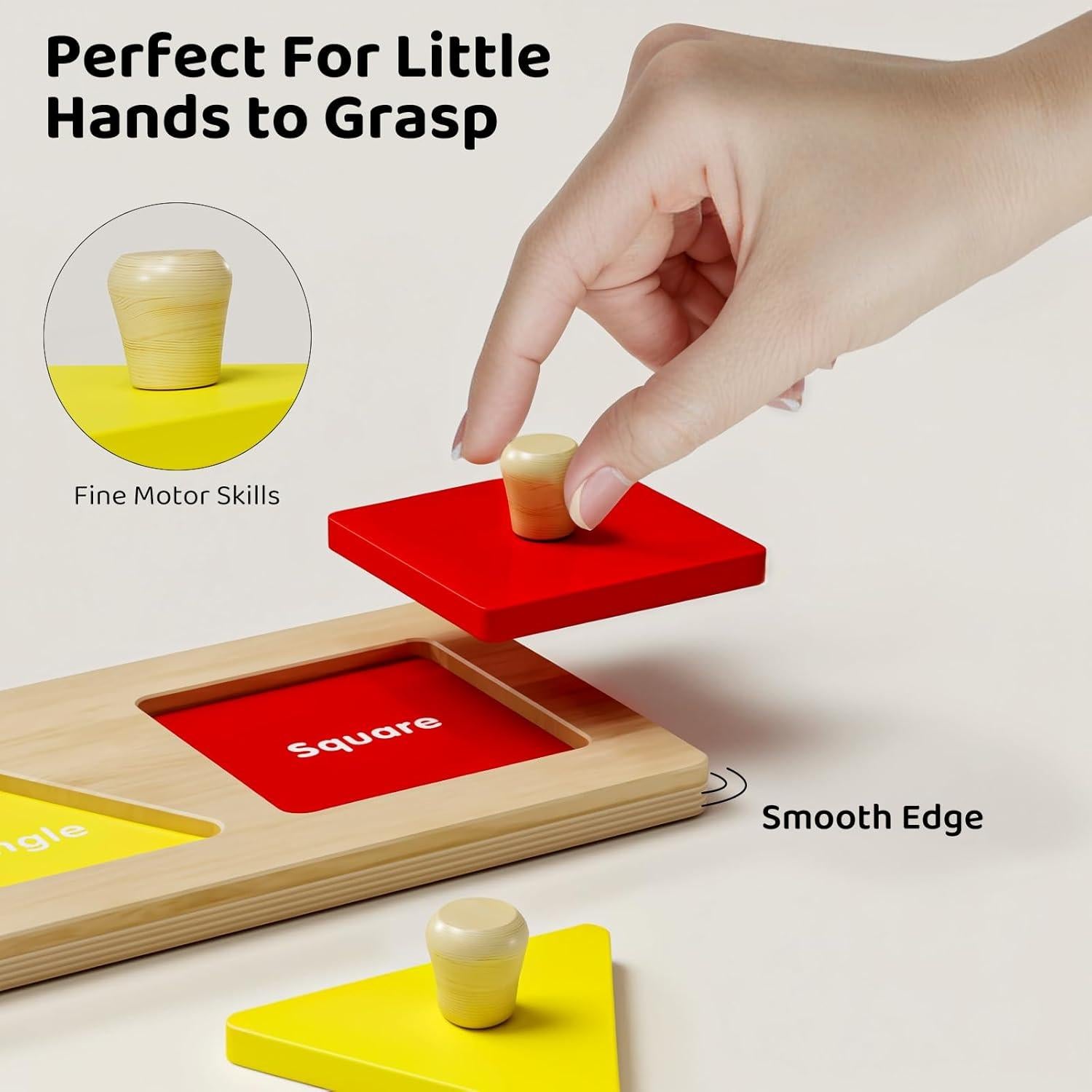 Rompecabezas de Madera Montessori QODOFLR para Niños 1-3 Años