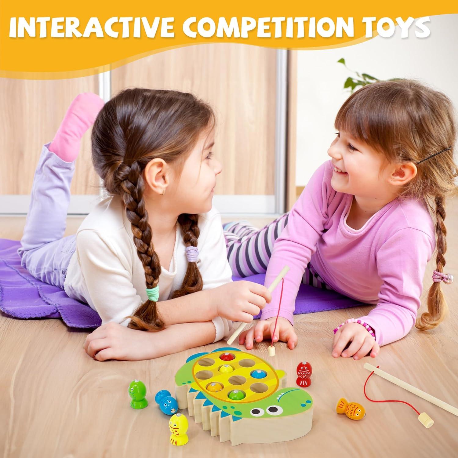 Juego de Pesca Magnético de Madera JooKiddie Dinosaurio 14.5x21.3cm