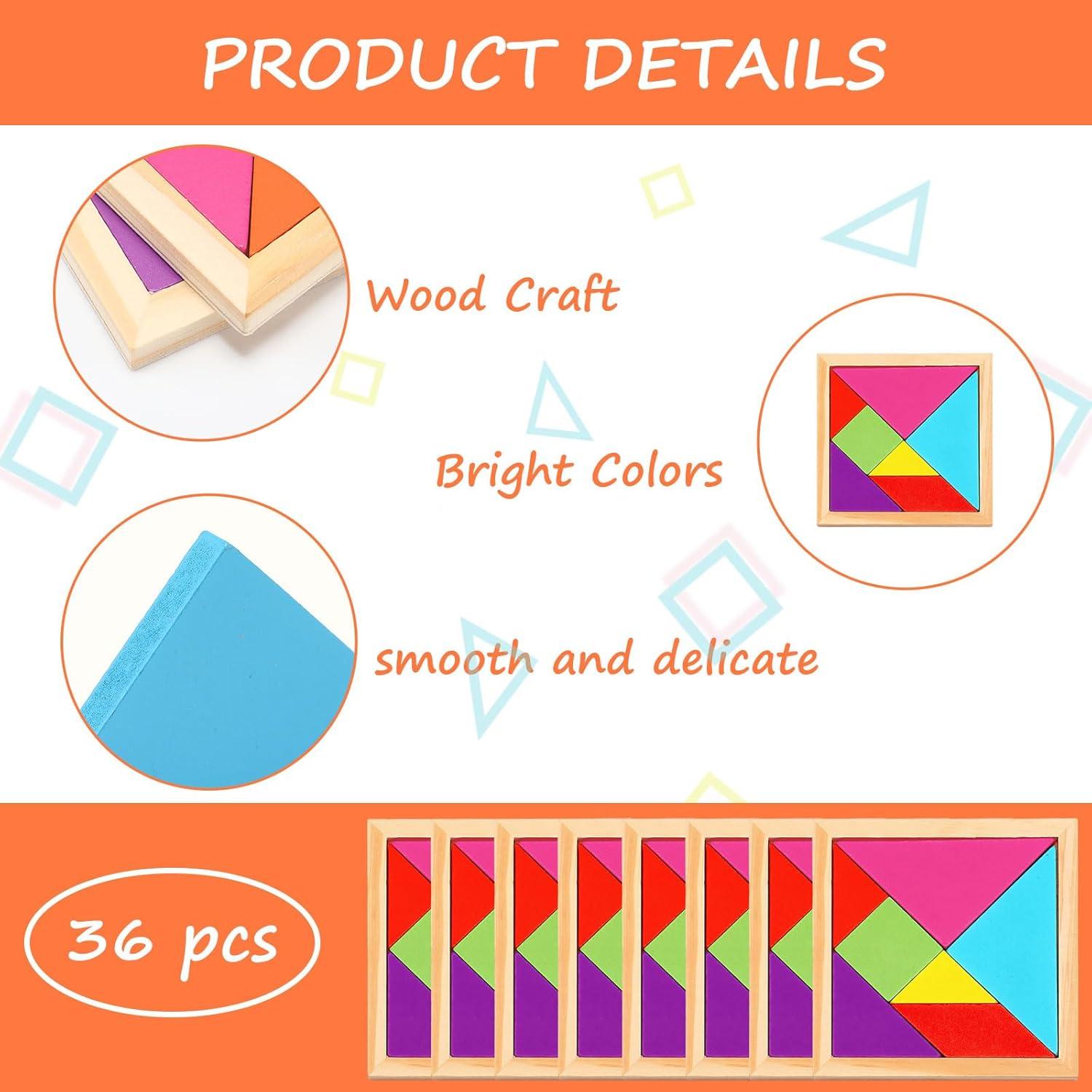 Rompecabezas de Tangram de Madera Shappy 36 Piezas Educativo