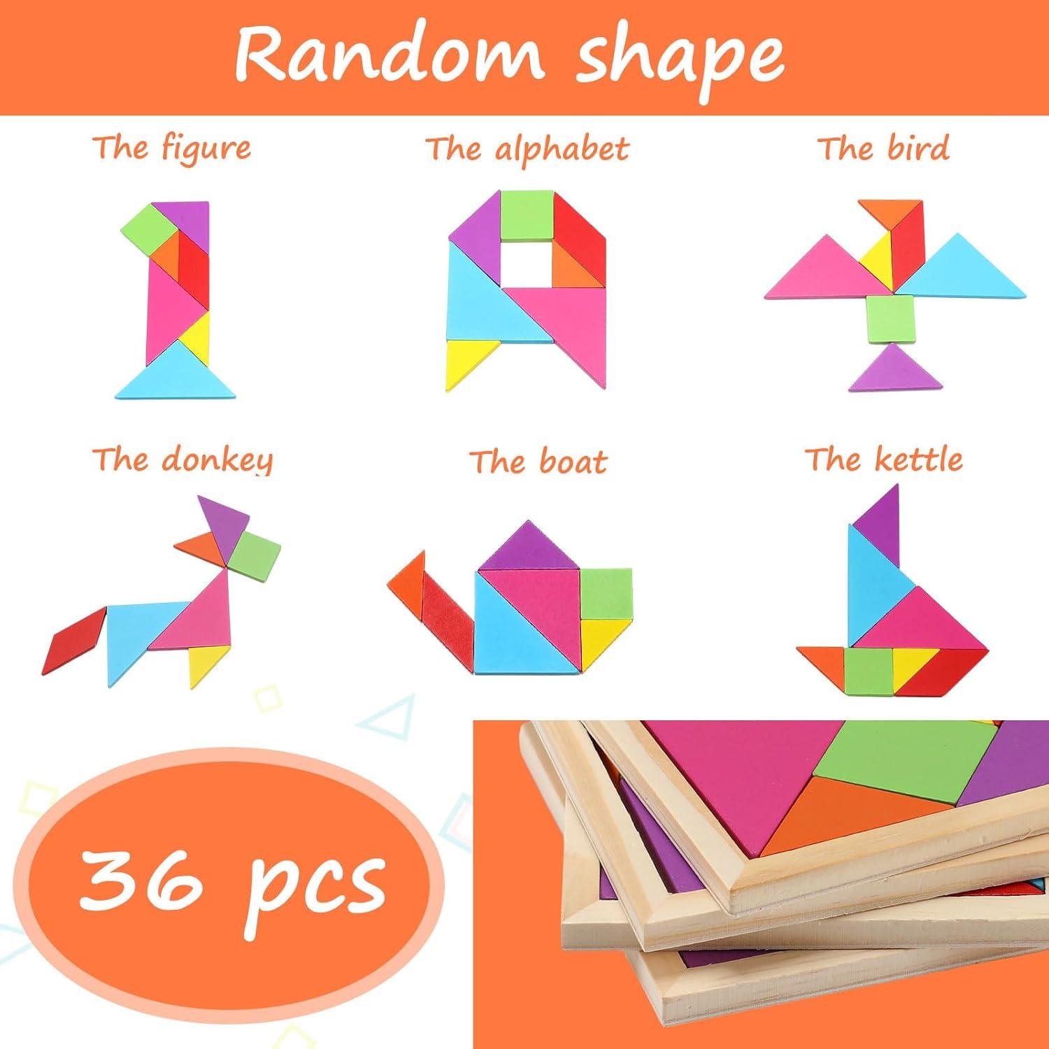 Rompecabezas de Tangram de Madera Shappy 36 Piezas Educativo