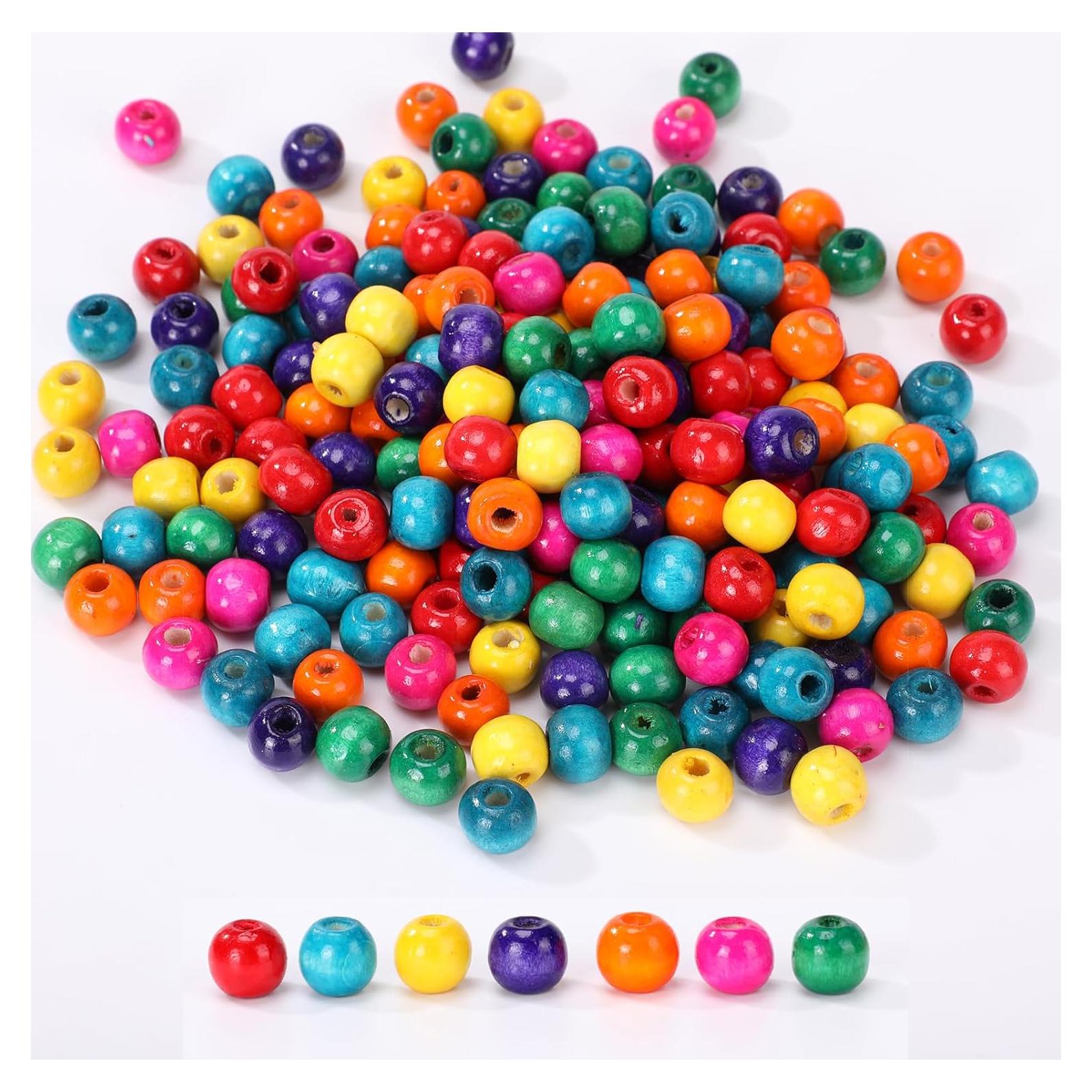 Cuentas de Madera de Colores MAZVYLF 8mm 1050 Piezas DIY