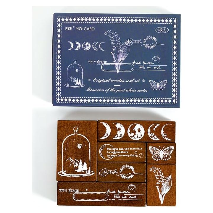 Set de Sellos Decorativos Alideco Floral Vintage 7 Piezas