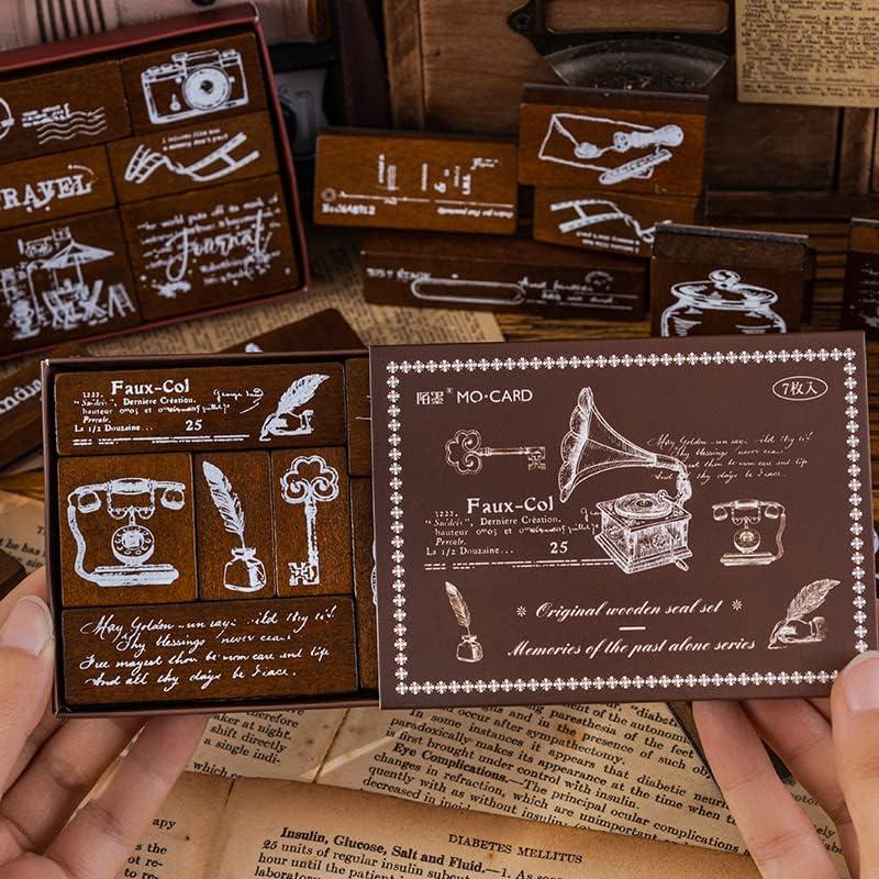 Set de Sellos Decorativos Alideco Floral Vintage 7 Piezas