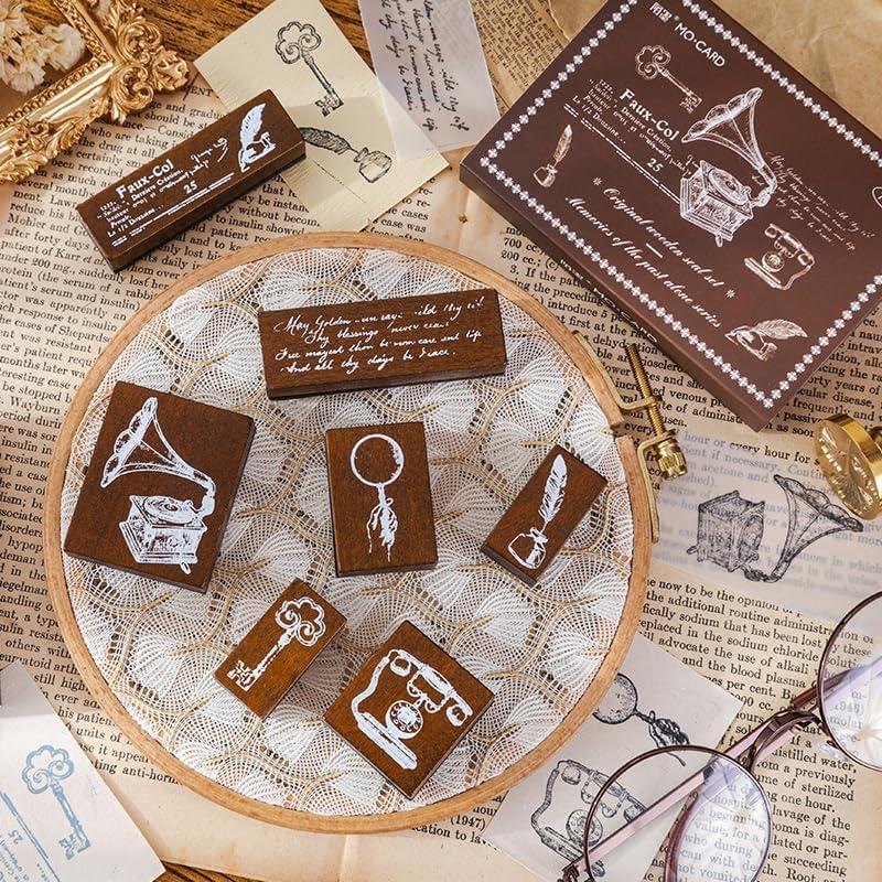 Set de Sellos Decorativos Alideco Floral Vintage 7 Piezas