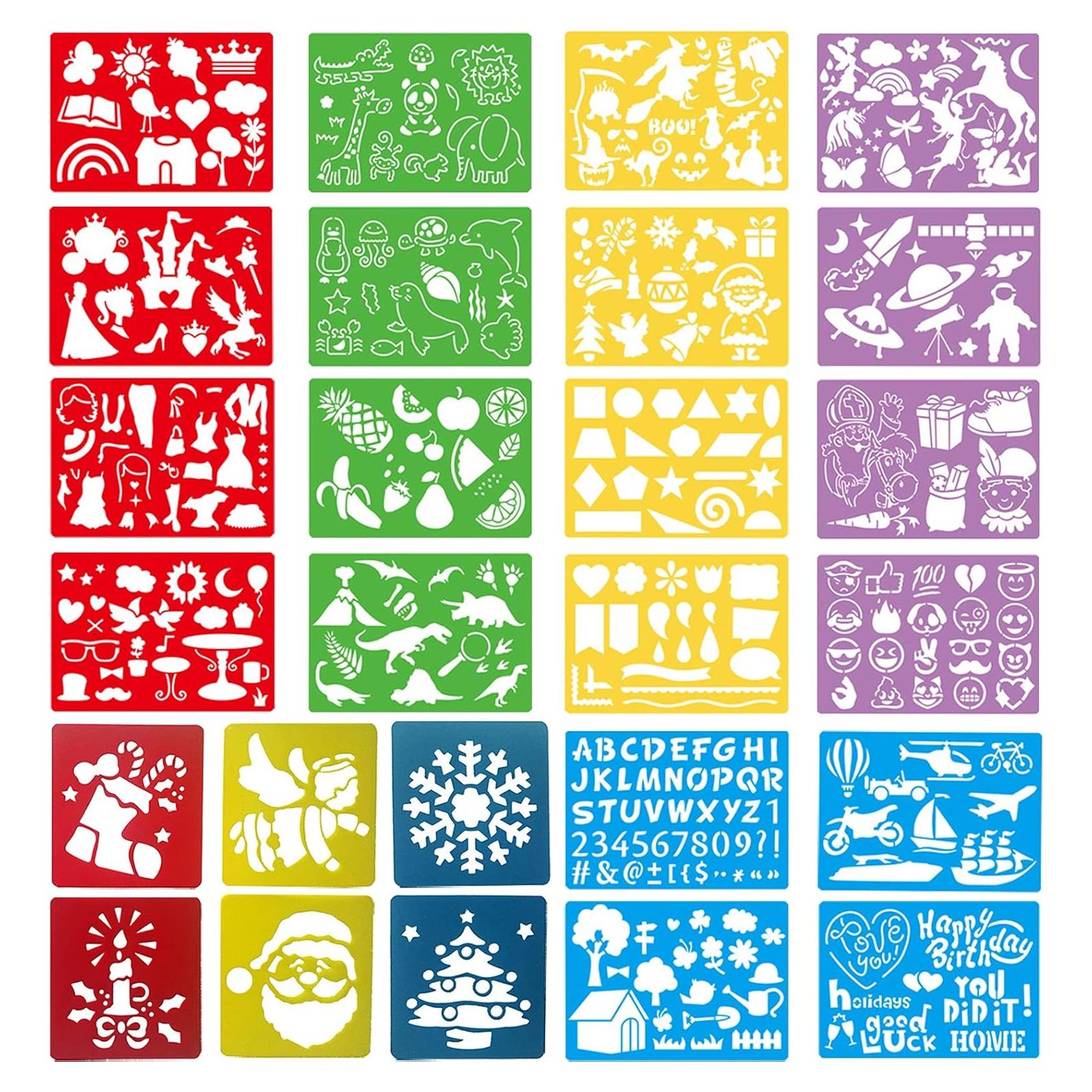 Set de 26 Plantillas de Dibujo LanMa - 400 Imágenes Variadas