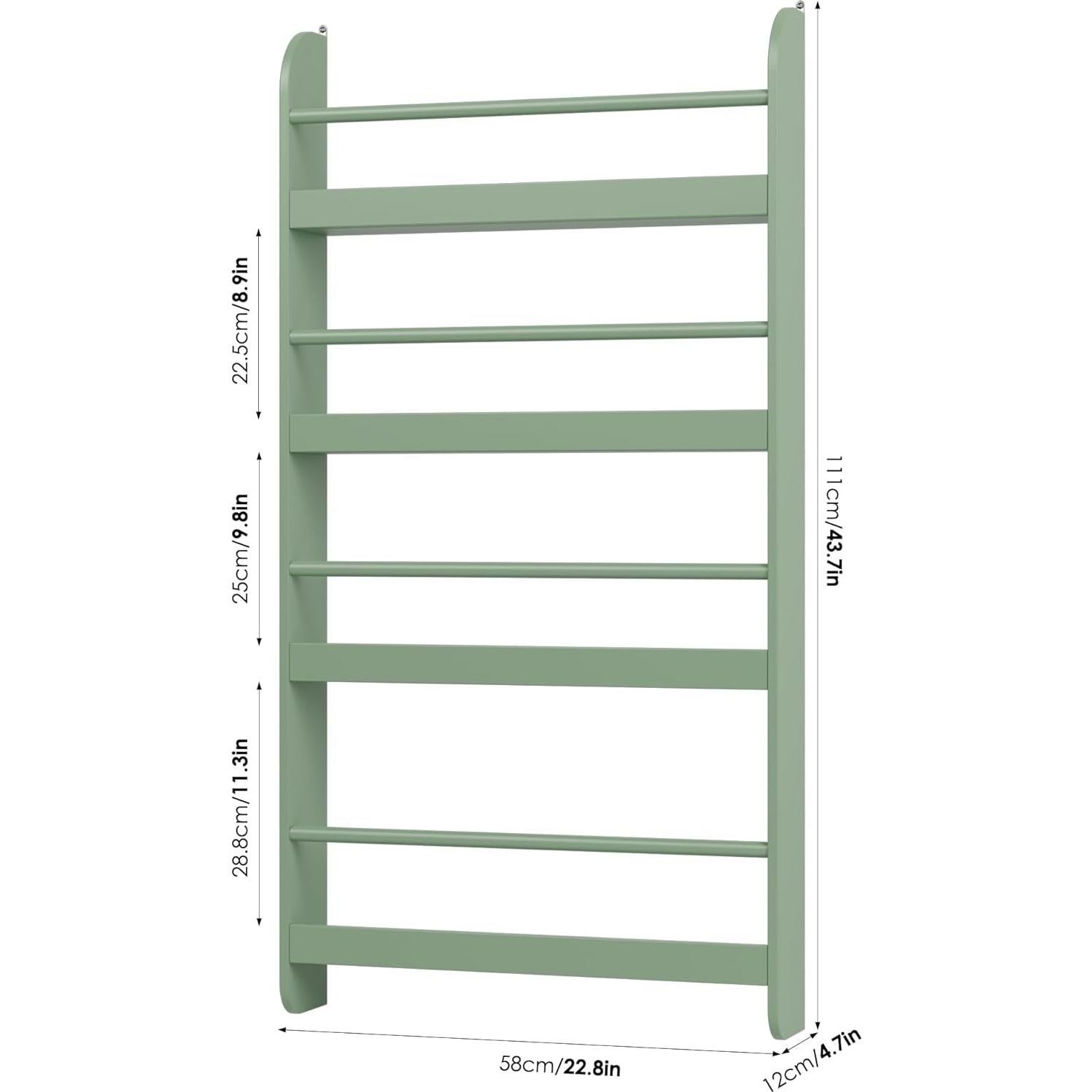 Estantería para Niños FOTOSOK Verde 2 Pcs 4 Niveles Almacenamiento