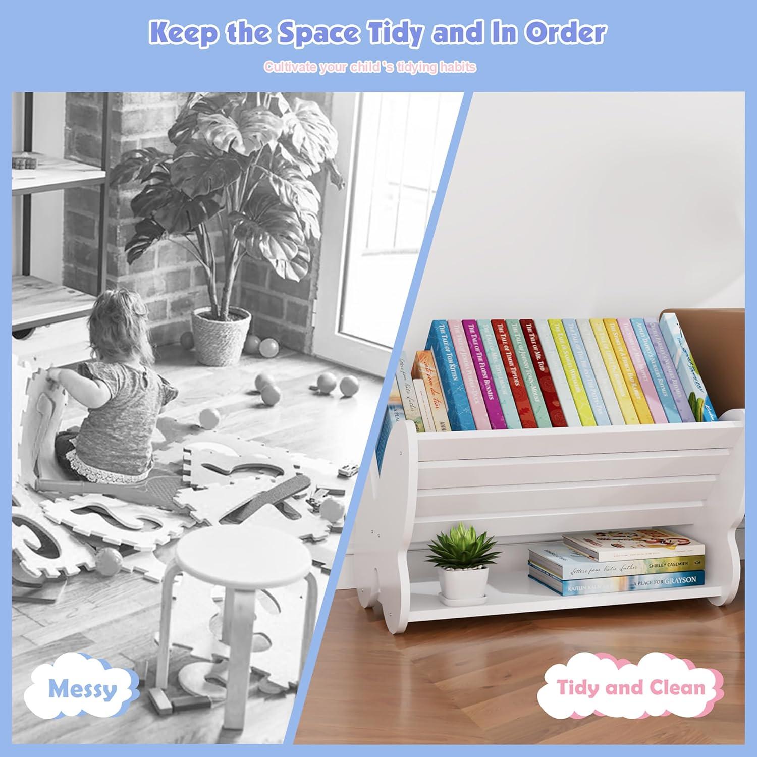 Estantería Montessori Naches para Niños Mariposa Blanca 55x42x33cm