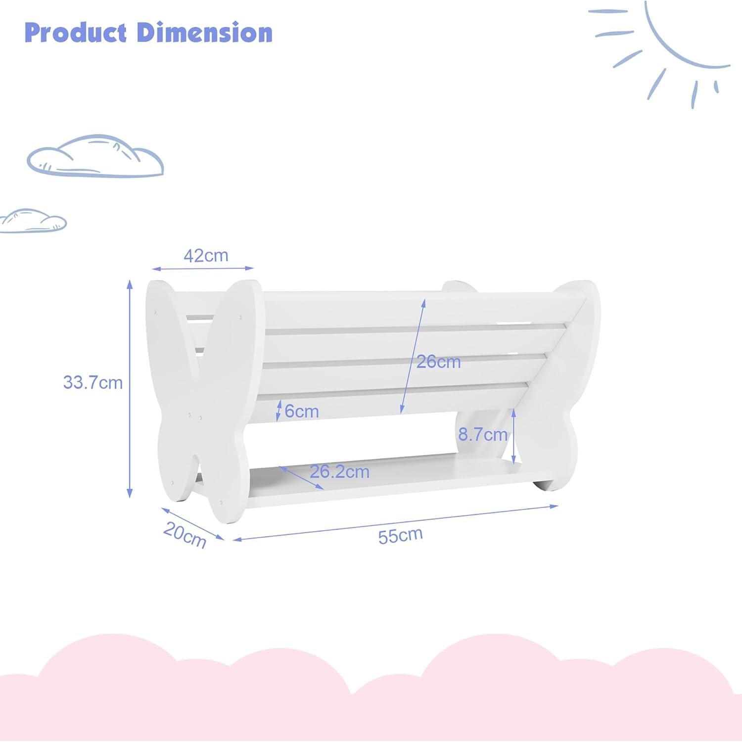 Estantería Montessori Naches para Niños Mariposa Blanca 55x42x33cm