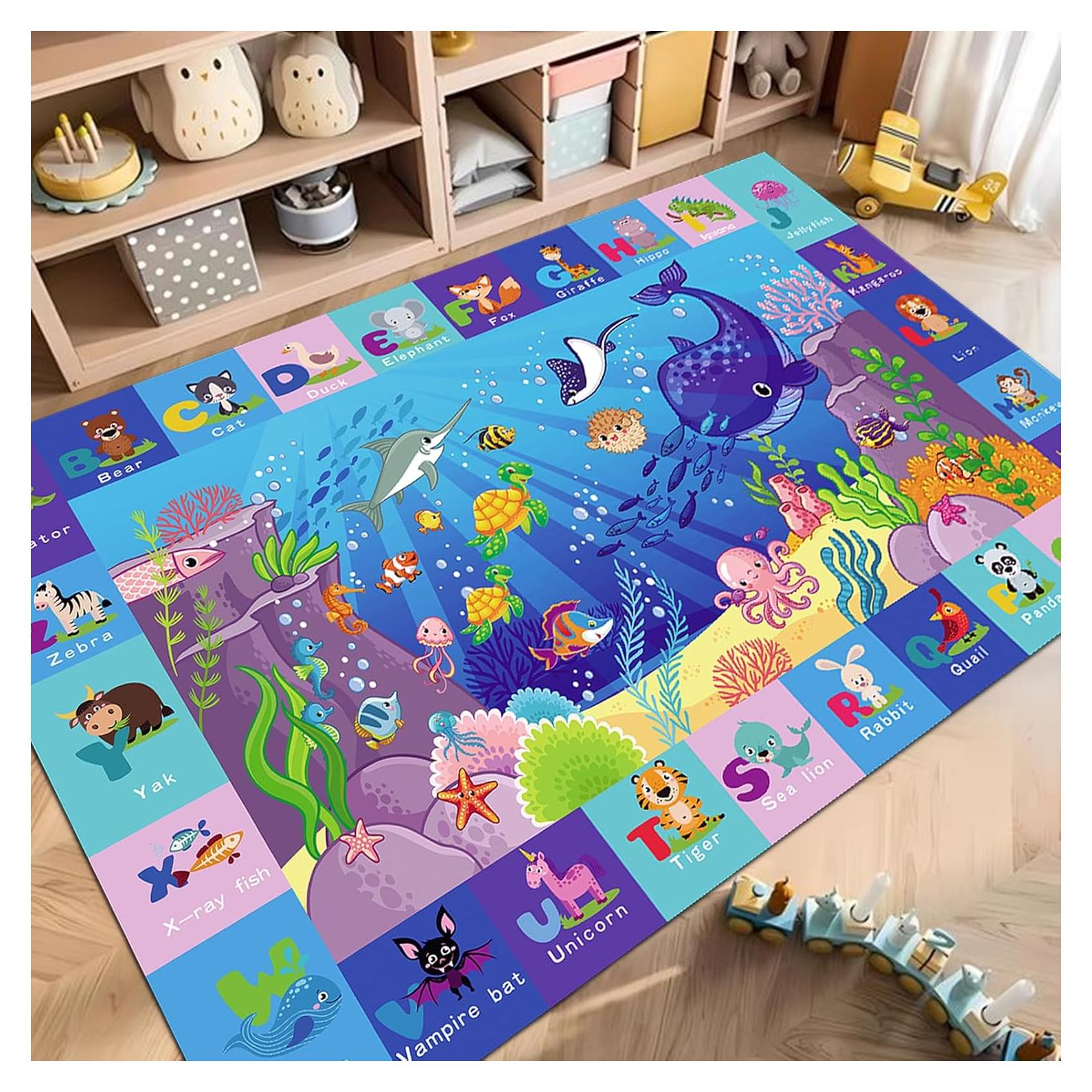 Alfombra de Juego para Bebés LTKOUGFAM 120x80 cm Antideslizante