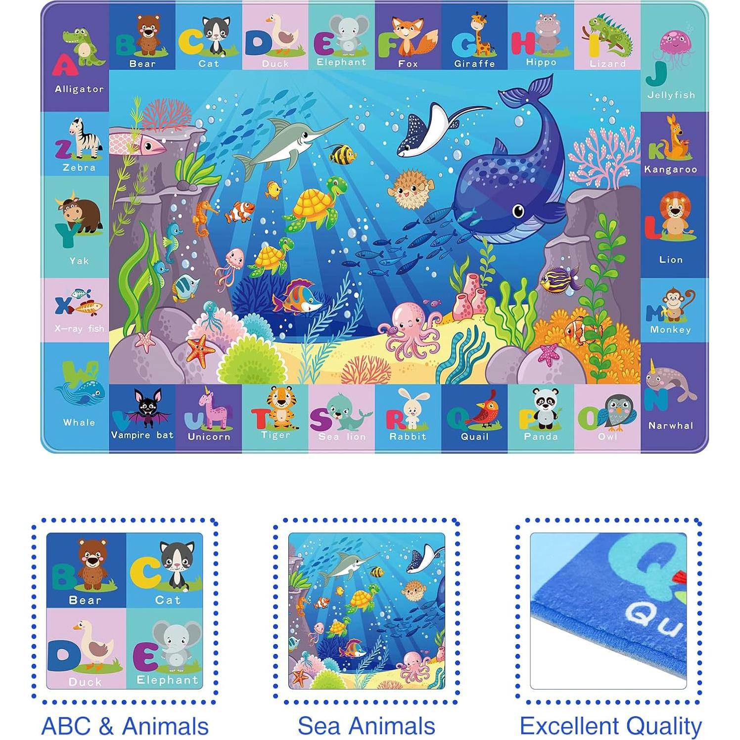 Alfombra de Juego para Bebés LTKOUGFAM 120x80 cm Antideslizante