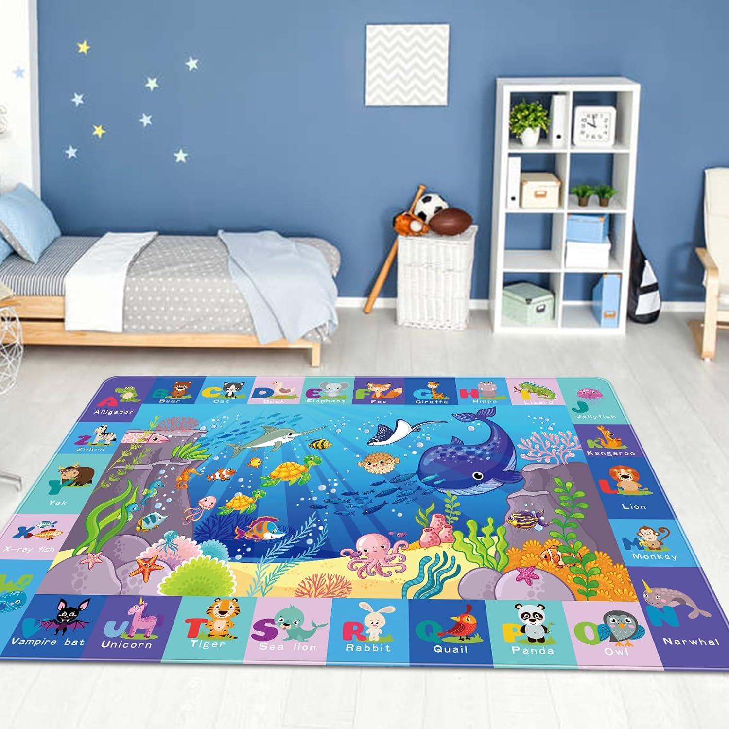 Alfombra de Juego para Bebés LTKOUGFAM 120x80 cm Antideslizante