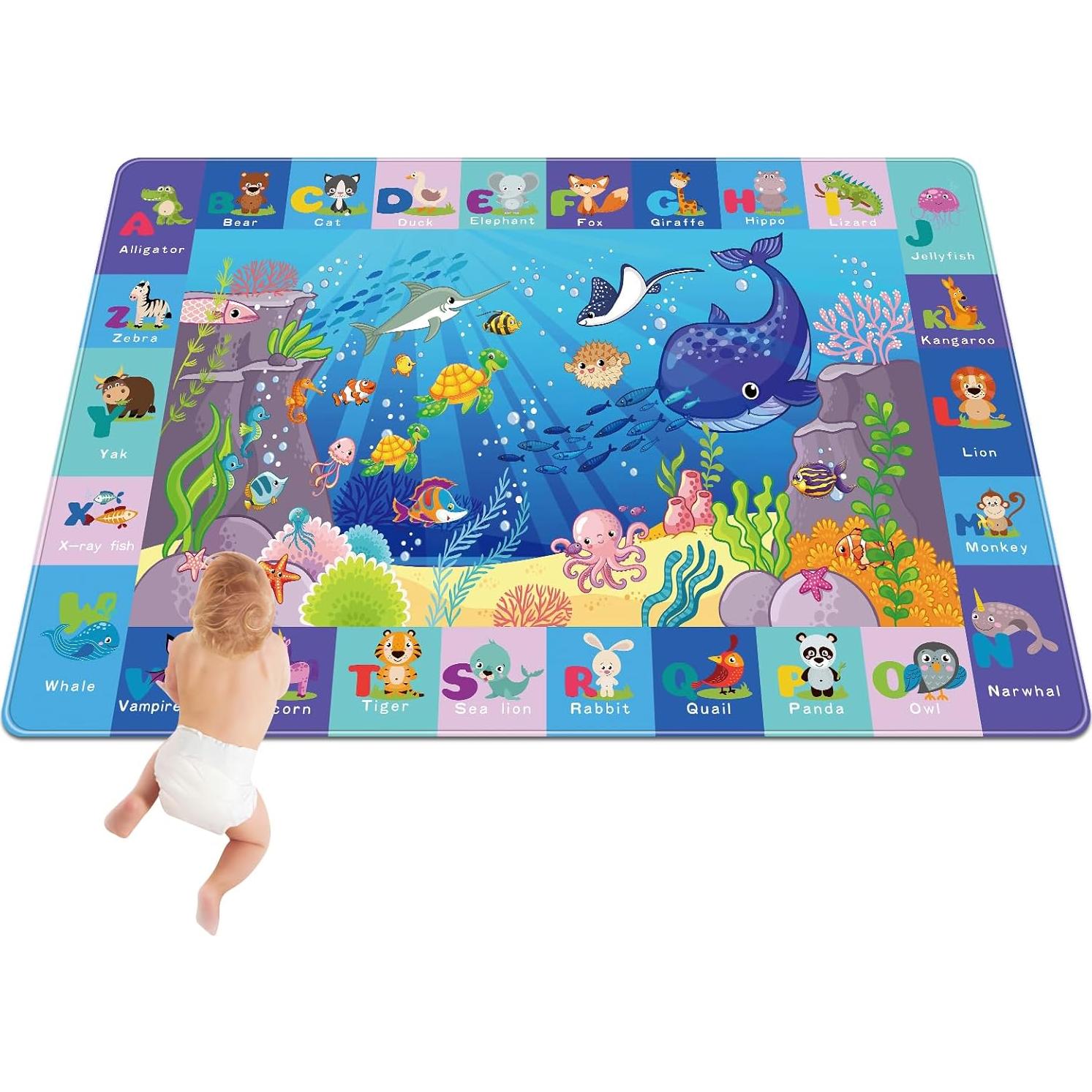 Alfombra de Juego para Bebés LTKOUGFAM 120x80 cm Antideslizante