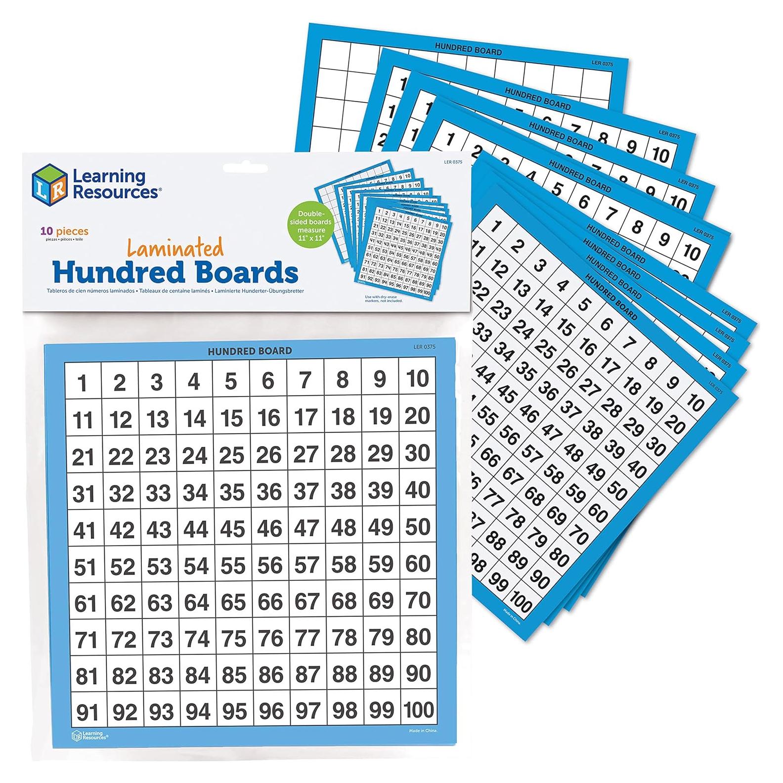 Tableros de Cien Laminados Learning Resources - Set de 10 Piezas