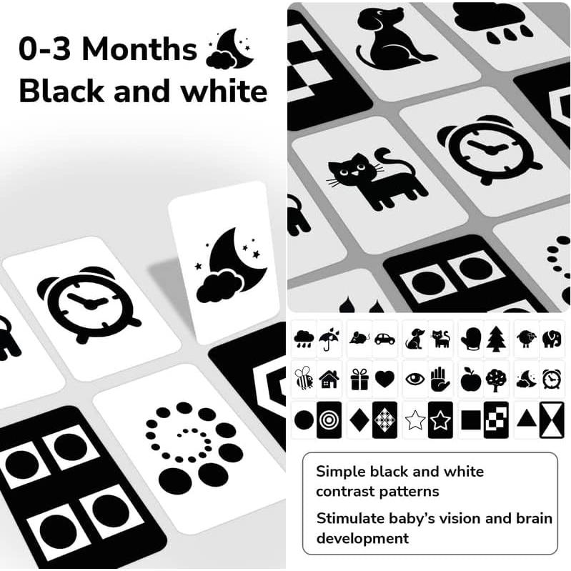 Tarjetas de Flash QUOKKA 60 Piezas para Bebés 0-3 Años