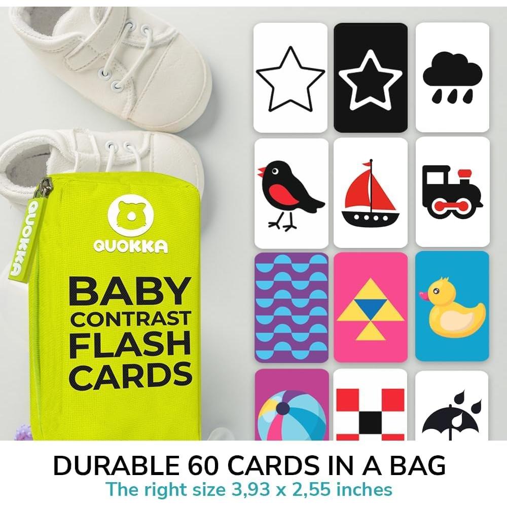 Tarjetas de Flash QUOKKA 60 Piezas para Bebés 0-3 Años