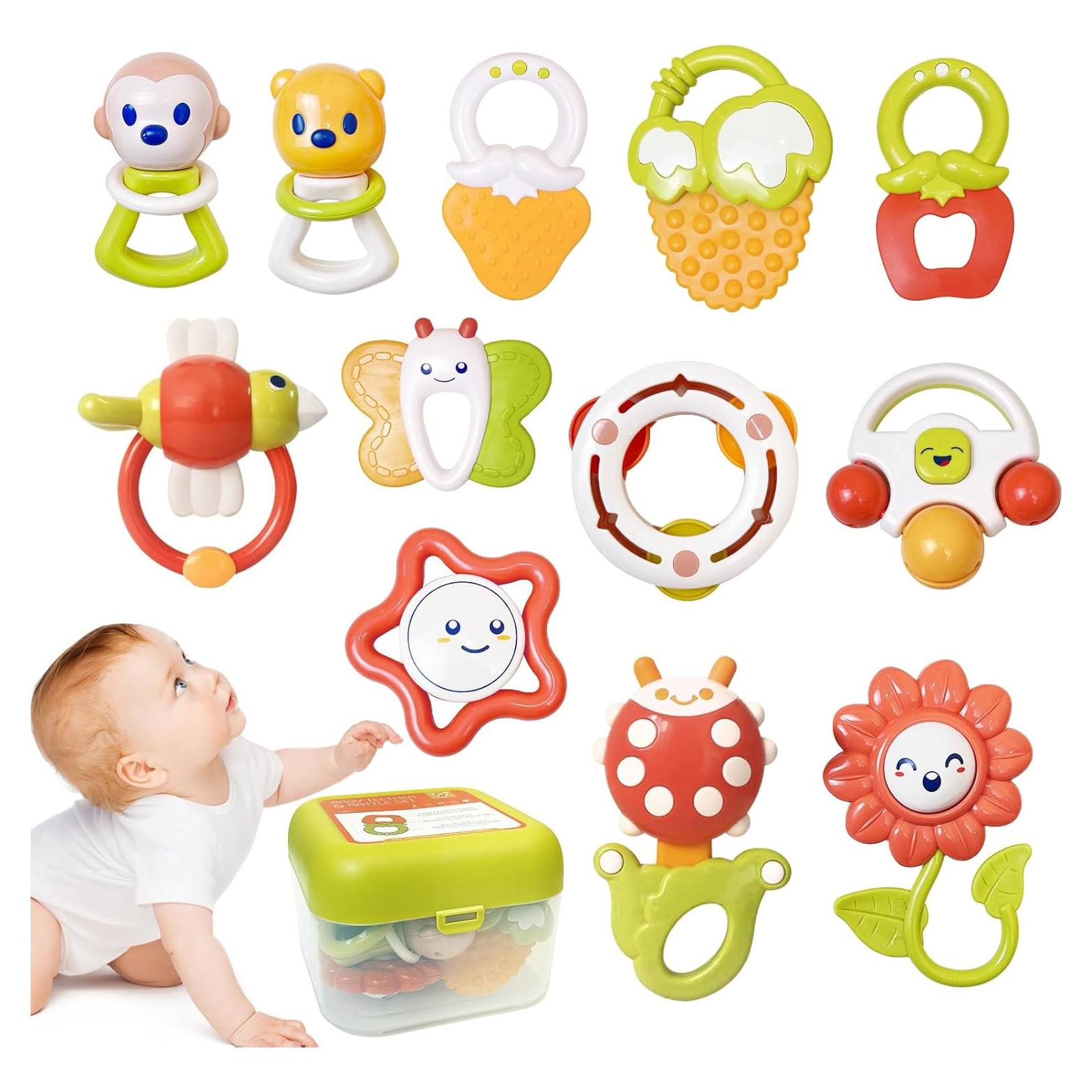 Juego de 12 Sonajeros para Bebés Cuterabit con Estuche