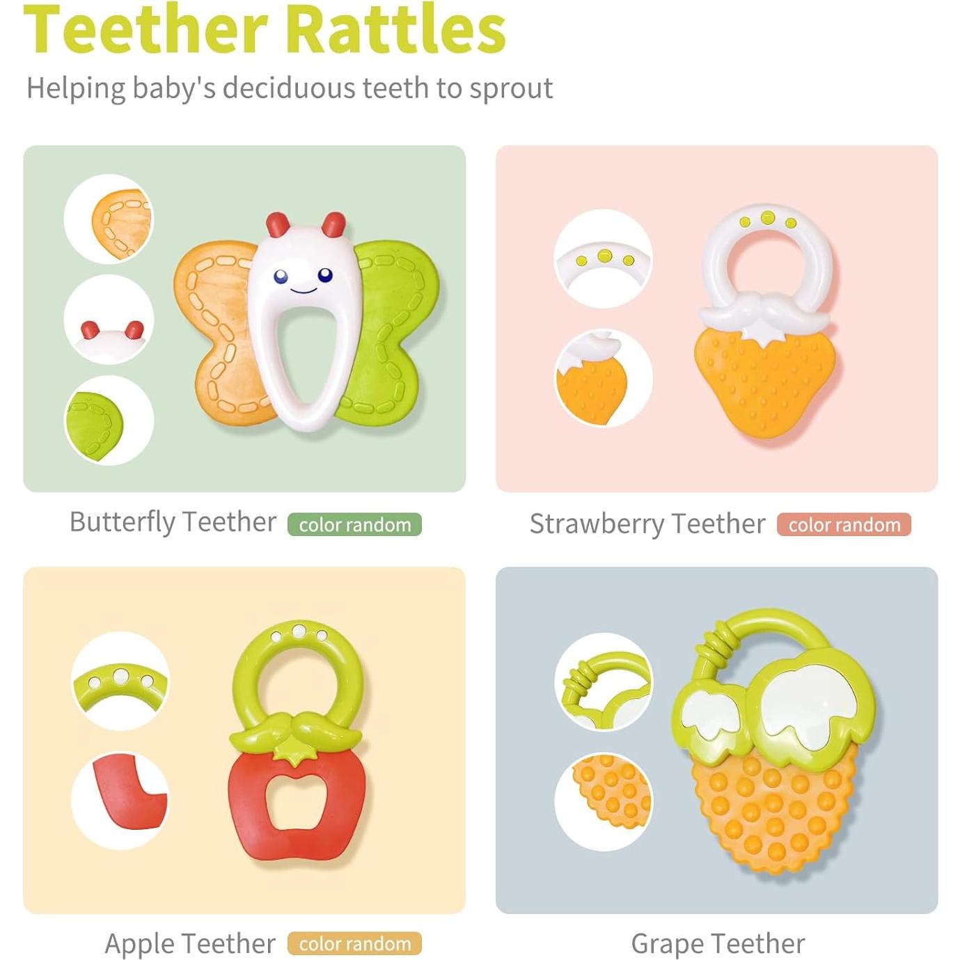 Juego de 12 Sonajeros para Bebés Cuterabit con Estuche