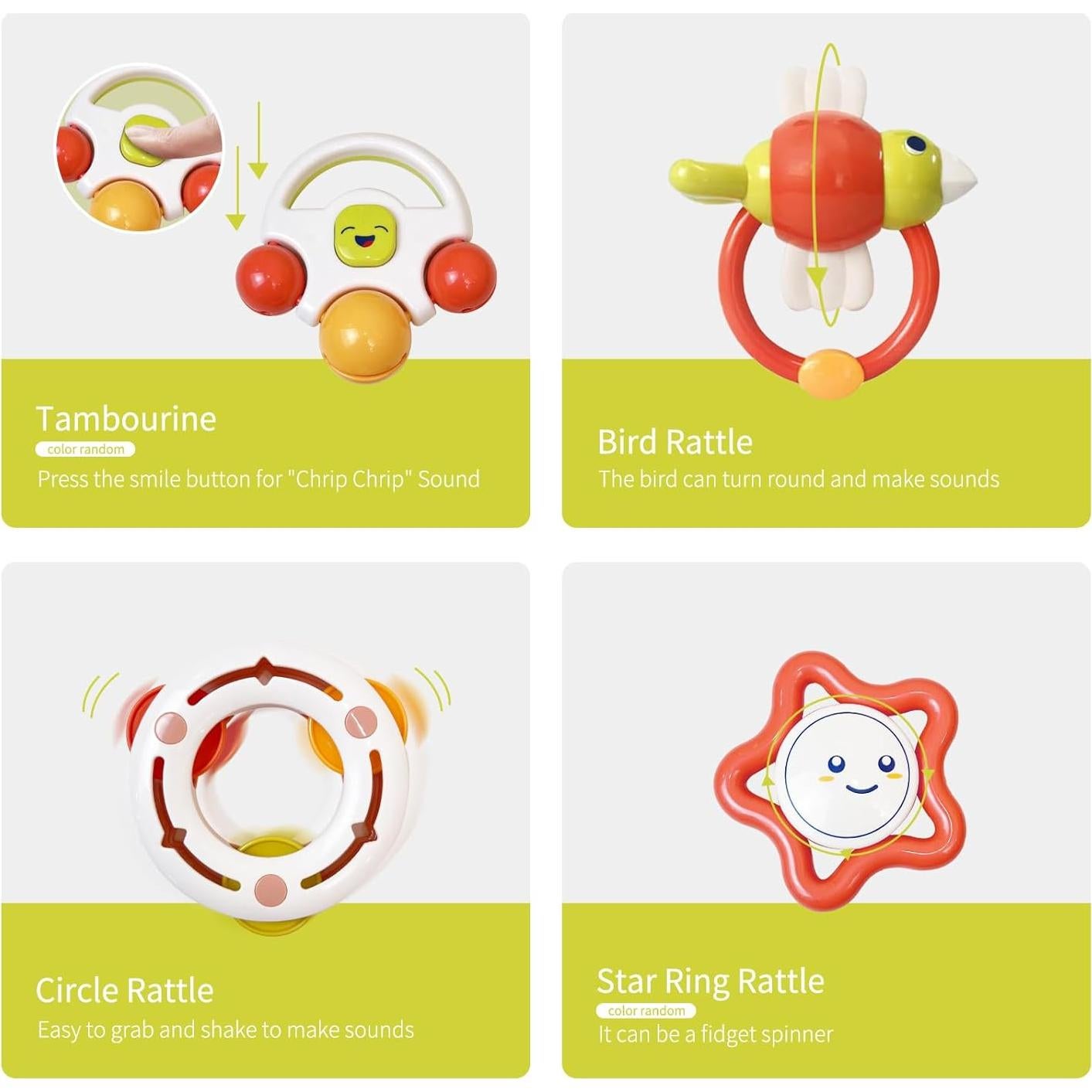 Juego de 12 Sonajeros para Bebés Cuterabit con Estuche