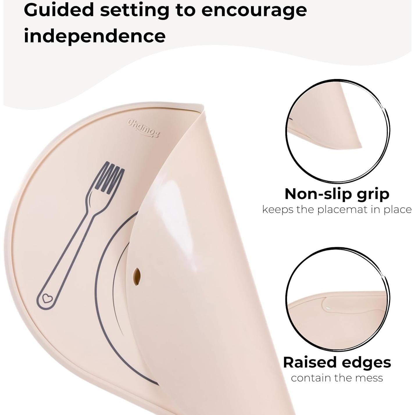 Mantel Individual Ovalado Chamos Montessori Beige 36x26 cm