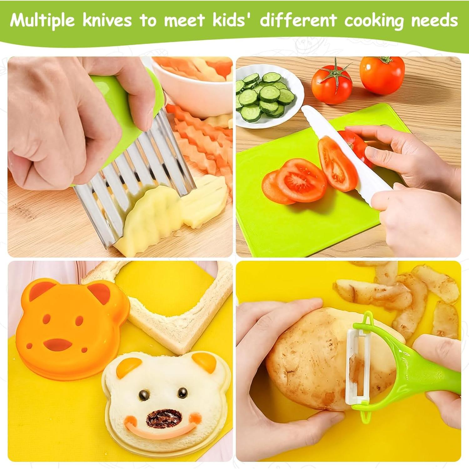 Juego de cuchillos para niños HKKDKTA 12 piezas con delantal