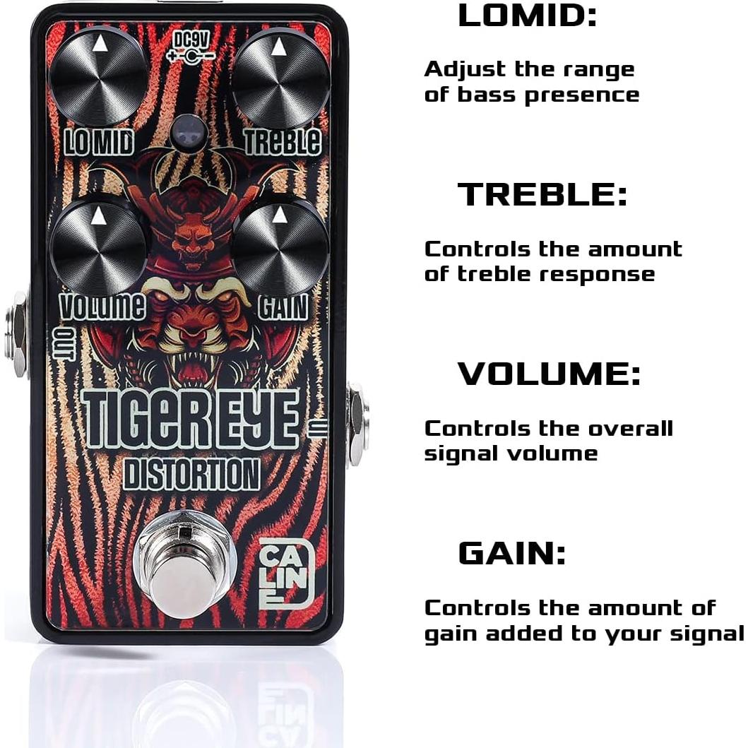 Pedal de Distorsión Mini Caline G001 9V Bypass Verdadero