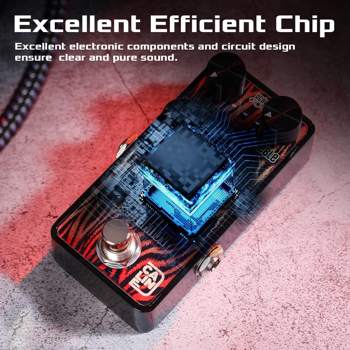 Pedal de Distorsión Mini Caline G001 9V Bypass Verdadero