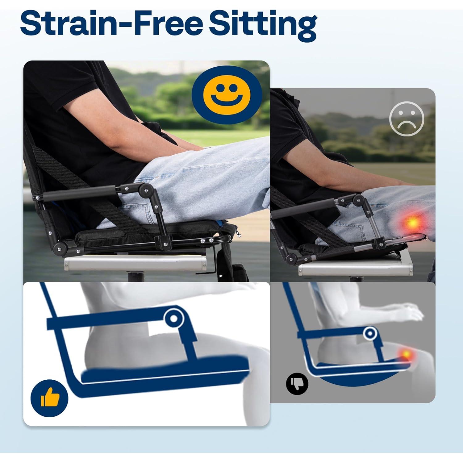 Asiento de Estadio VIVOHOME Plegable con Soporte y Cojín