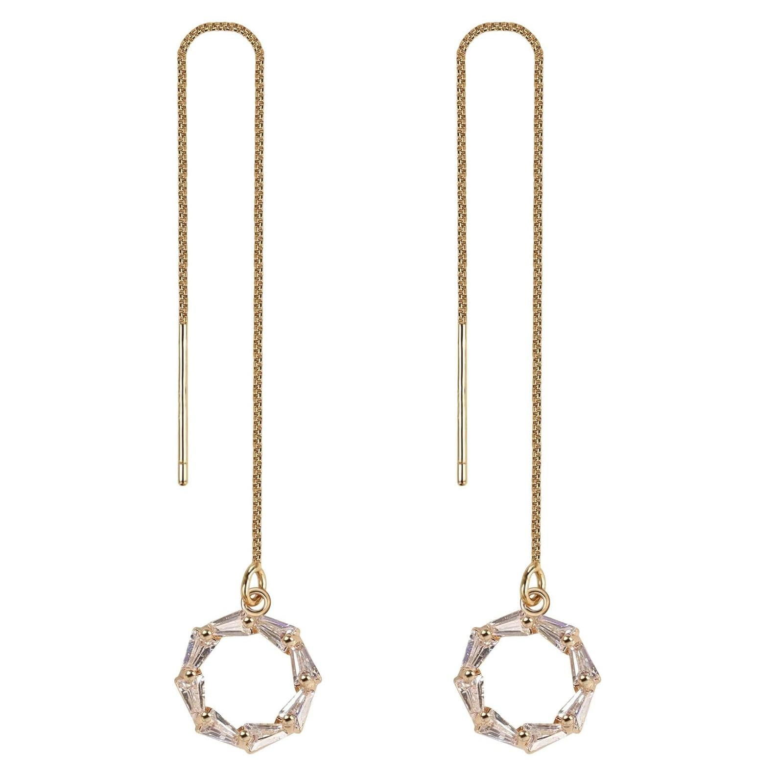 Guran Earrings Anti-Lost Earphone Strap Compatible for Airpods 1 2 3 Pro (Gold Zircon)