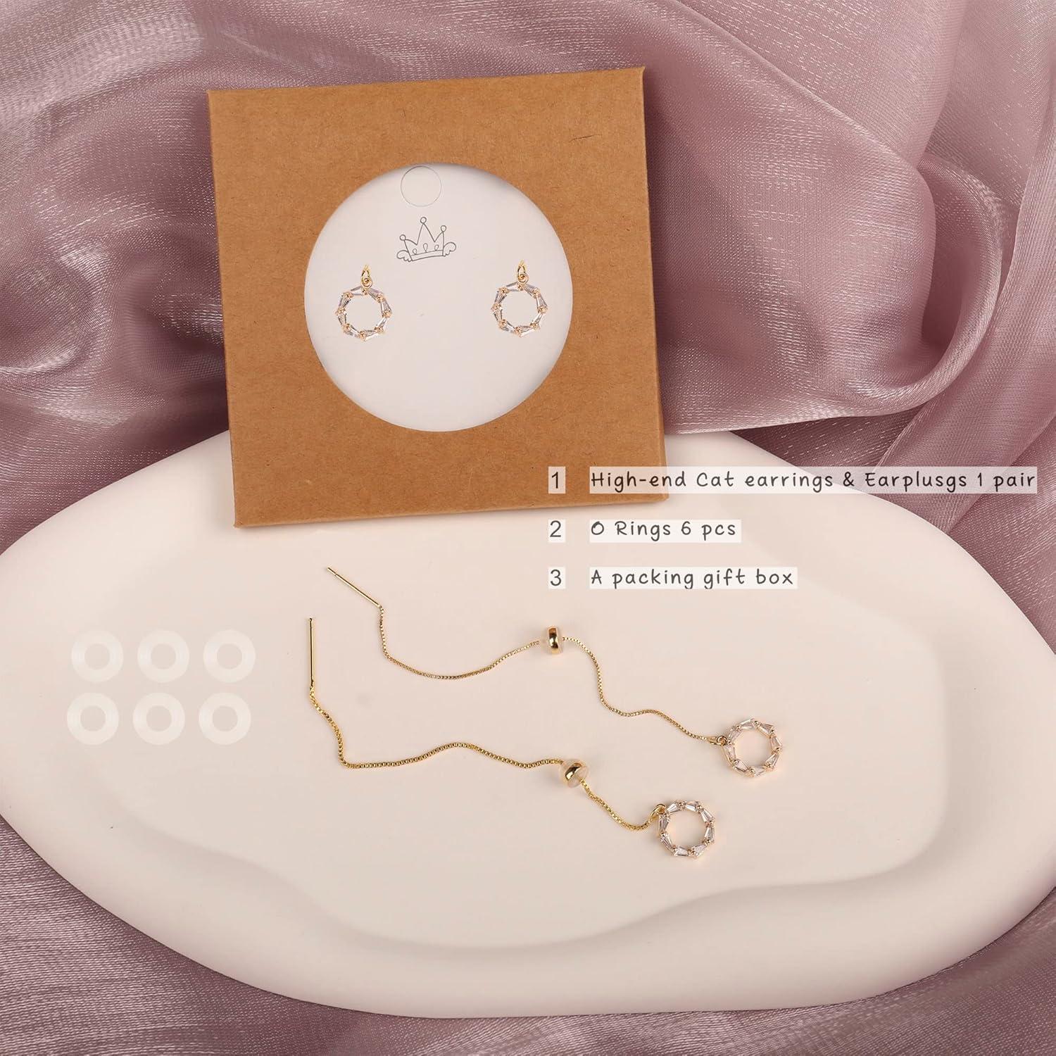 Guran Earrings Anti-Lost Earphone Strap Compatible for Airpods 1 2 3 Pro (Gold Zircon)