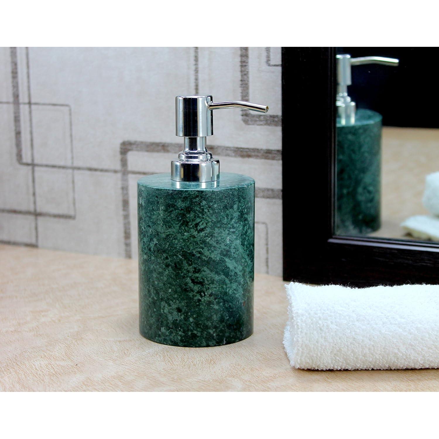 Dispensador de Jabón KLEO Redondo Verde 200ml Piedra Natural