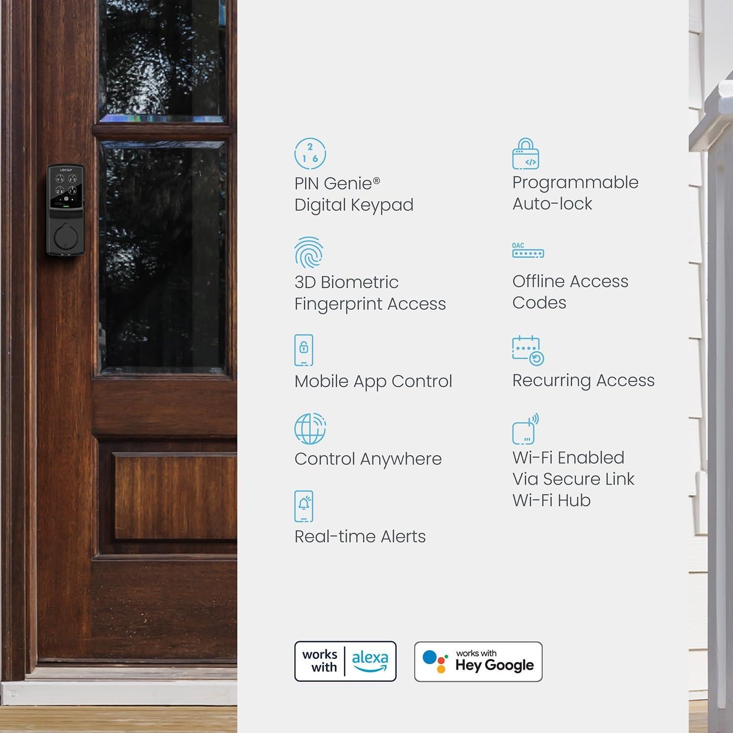 Cerradura Inteligente Lockly Secure Pro - Biométrica y Wi-Fi