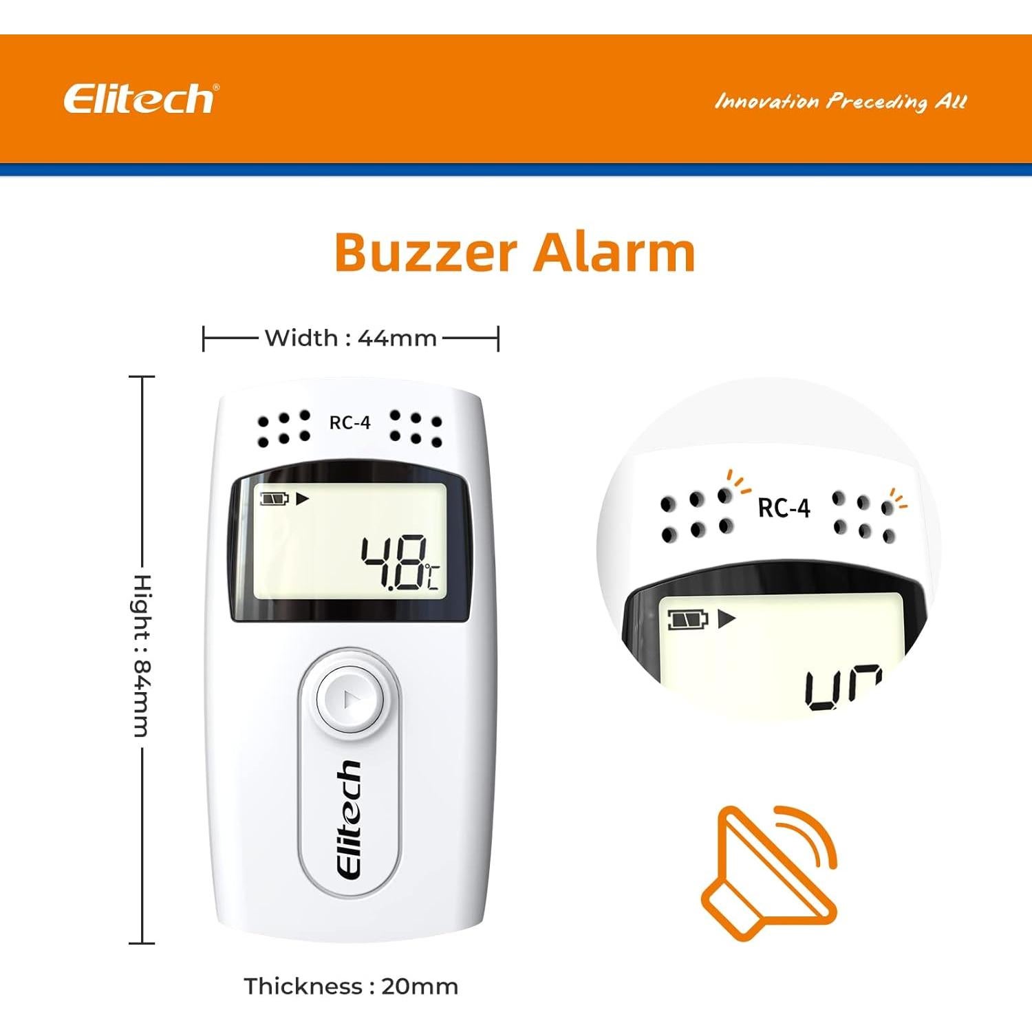 Registrador de Datos de Temperatura Elitech RC-4G con Glicol