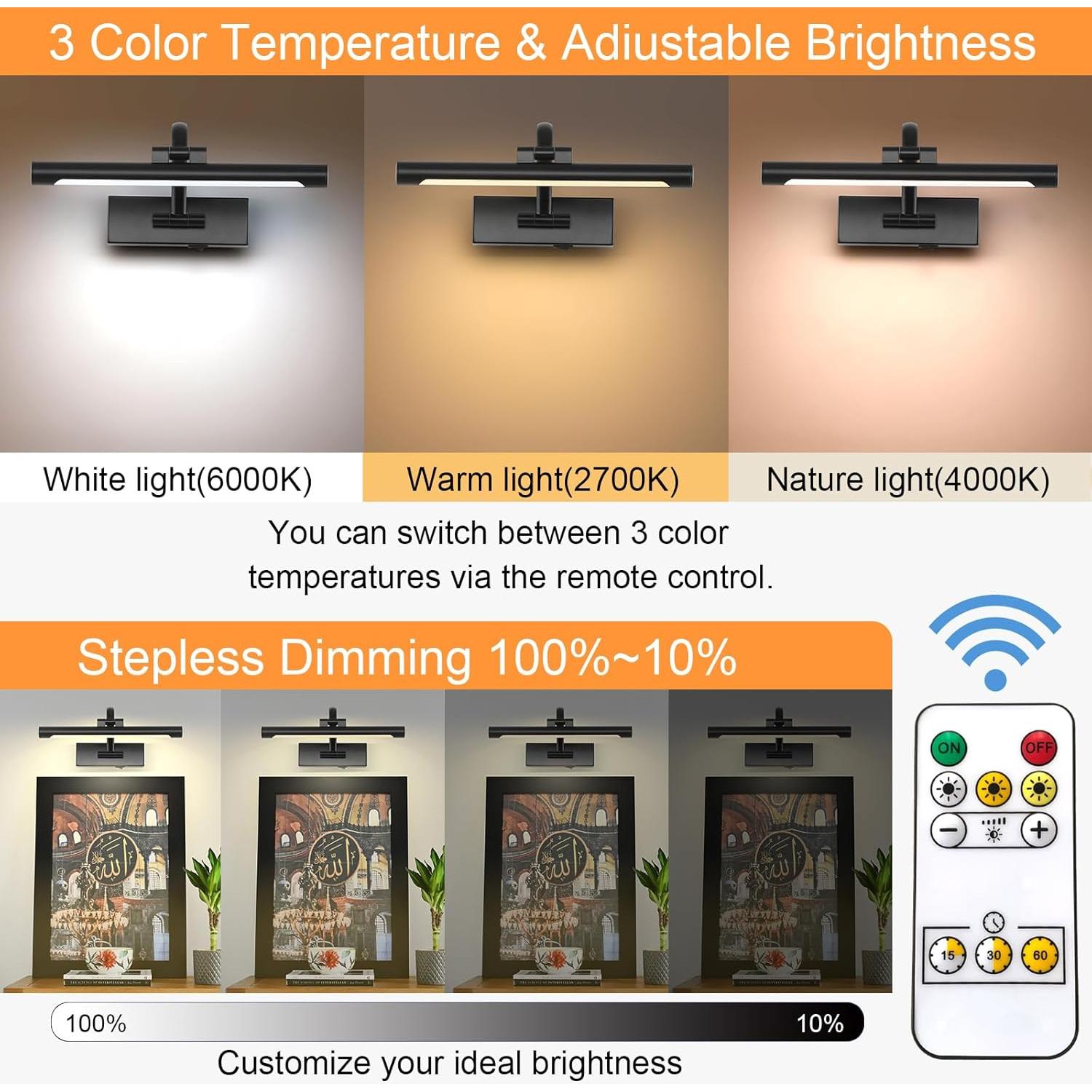 Luz de Imagen LED Tassuowell 30.48 cm Batería Recargable
